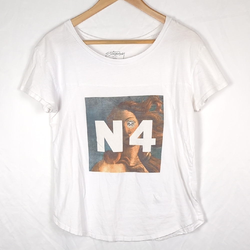 STUSSY T-Shirt Women's Venus No4 White Medium